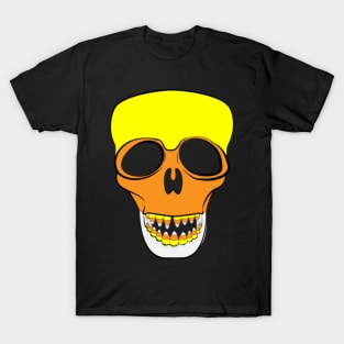 Niche Skull Island Mod Art  Candy Corn Skull Illustration In Color T-Shirt